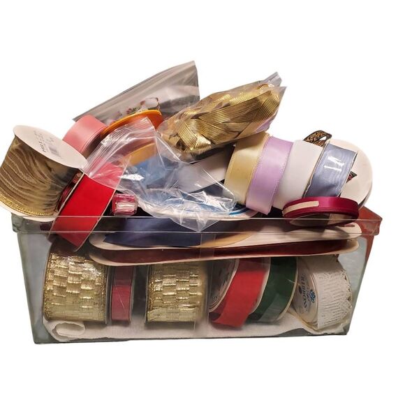 Huge lot of assorted Ribbon Approx 50, Wired, Lace Velvet, Satin, holiday and sp - Picture 7 of 7